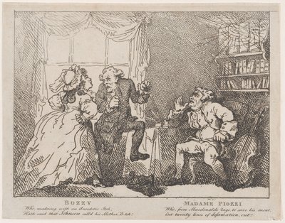 Bozzy和Piozzi夫人 Frontispiece, Bozzy and Piozzi by Peter Pindar, 1780-86., 1780-86. 作者 托马斯·罗兰森