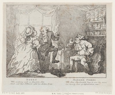 Bozzy和Piozzi夫人 Frontispiece, Bozzy and Piozzi by Peter Pindar, 1780-86., 1780-86. 作者 托马斯·罗兰森