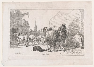 Brewers Drays, from A New Book of Horses and Carriages, 1784., 1784. 作者 托马斯·罗兰森