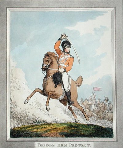 保护马缰绳，选自《匈牙利和高地阔剑》，1798年出版（水印）。 作者 托马斯·罗兰森