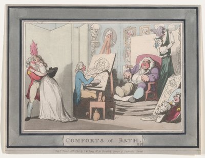 Comforts of Bath, Plate 6, January 6, 1798., January 6, 1798. 作者 托马斯·罗兰森