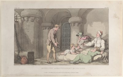 Domestic Arrangements in Prison, from The Vicar of Wakefield, May 1, 1817. 作者 托马斯·罗兰森