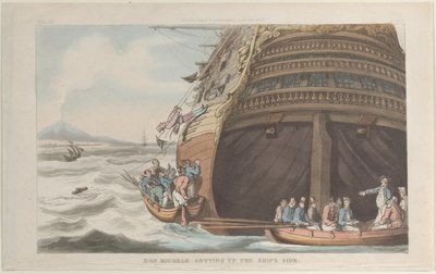 唐-米歇尔登上船舷，从那不勒斯和费利斯坎帕格纳出发：在......，1815年6月1日。 作者 托马斯·罗兰森
