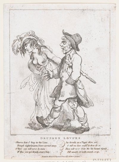 醉酒的情人，1798年3月15日。，1798年3月15日。 作者 托马斯·罗兰森