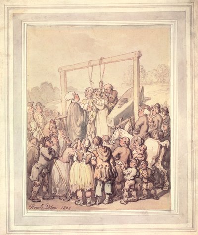 在泰伯恩被处决，1803年 作者 Thomas Rowlandson