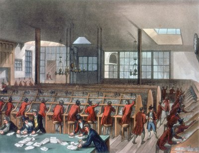 伦敦伦巴底街邮政总局，1808年 作者 托马斯·罗兰森