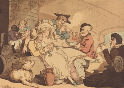 船上的格罗格酒，1789年。 作者 托马斯·罗兰森