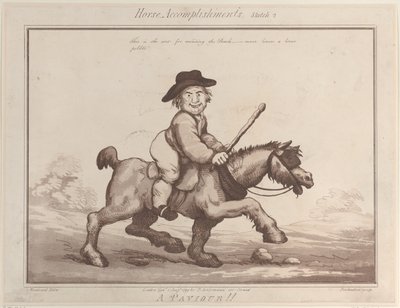 马的成就，素描2：A Paviour !, August 1, 1799. 作者 托马斯·罗兰森