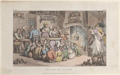 Hunting the Slipper, from The Vicar of Wakefield, May 1, 1817., May 1, 1817. 作者 托马斯·罗兰森