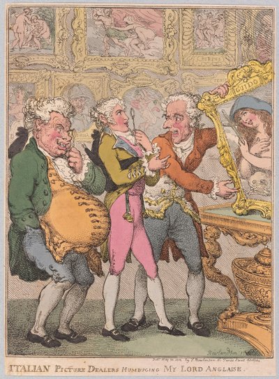 意大利图片经销商Humbuging我的Lord Anglaise，酒吧。 1812年（手工彩色雕刻） 作者 托马斯·罗兰森