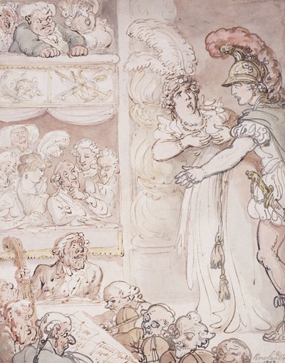 约翰·布尔（John Bull）在歌剧院，1803年 作者 托马斯·罗兰森