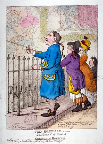 John Rosedale，水手，格林威治医院大厅的展出者"，1807年 作者 托马斯·罗兰森