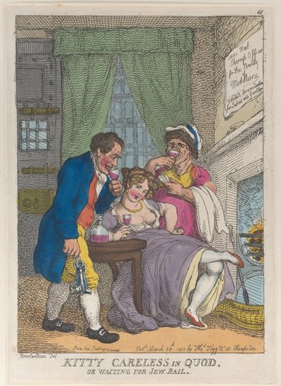Kitty Careless in Quod or Waiting for Jew Bail, March 28, 1811., March 28, 1811. 作者 托马斯·罗兰森
