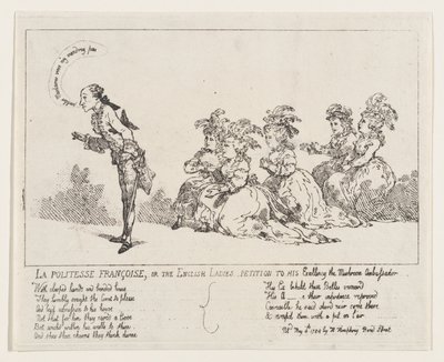La politesse Françoise, or The English Ladies Petition to His Excellency the Mushro..., May 4, 1789. 作者 托马斯·罗兰森