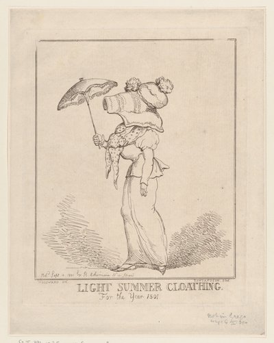 Light Summer Cloathing [sic], September 10, 1801. ，1801年9月10日。 作者 托马斯·罗兰森