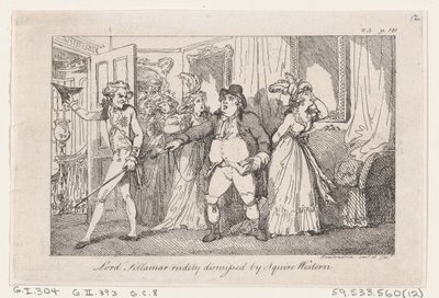 Lord Tellamar Rudely Dismissed by Squire Western, 摘自The History of Tom Jones, a Foundl..., 1792. 作者 托马斯·罗兰森