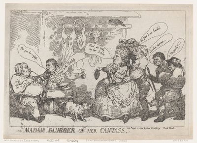 Mrs Blubber On Her Canvass, April 22, 1784., April 22, 1784. 作者 托马斯·罗兰森