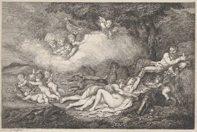 Mars and Sleeping Venus with Putti, 1799., 1799. 作者 托马斯·罗兰森