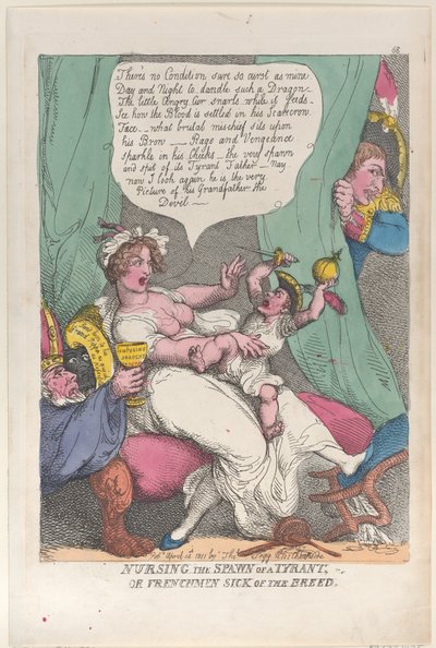 Nursing the Spawn of a Tyrant, April 14, 1811. 护理暴君的后代，1811年4月14日。 作者 托马斯·罗兰森