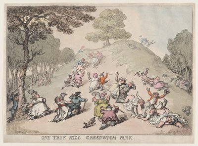 格林威治公园的一棵树山，1802年，1802年。 作者 托马斯·罗兰森