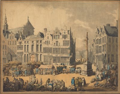 安特卫普的梅尔广场，1797年。 作者 托马斯·罗兰森