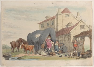 图版26：一辆飞行马车，摘自《微型世界》，1816年，1816年。 作者 托马斯·罗兰森