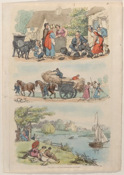 图版9，来自《微型世界》，1816年，1816年。 作者 托马斯·罗兰森