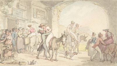 Pleasure of a Poste aux Anes, 摘自《感伤旅行》，约1821年。 作者 托马斯·罗兰森