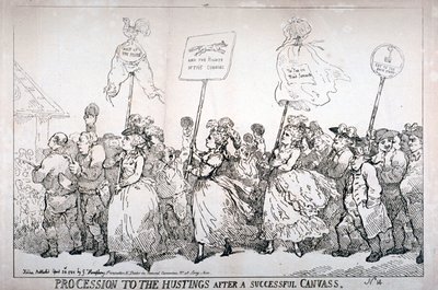 成功拉票后的游行，No:14》，1784年。                                 作者 托马斯·罗兰森