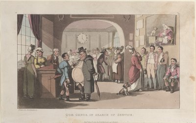 Quae Genus in Search of Service, from The History of Johnny Quae Genus, The Lit..., August 1, 1821. 作者 托马斯·罗兰森
