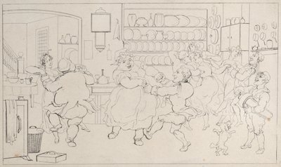 Quae Genus in the Sports of the Kitchen, from The History of Johnny Quoe Genus: the Littl..., 1822. 作者 托马斯·罗兰森