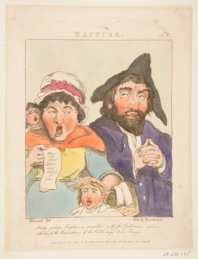 1800年1月21日，勒布朗遭人狂喜，或激情漫画。 作者 托马斯·罗兰森