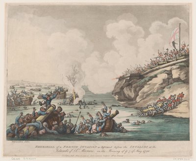 1798年5月18日，在......群岛的残废者面前进行的法国入侵排练。 作者 托马斯·罗兰森