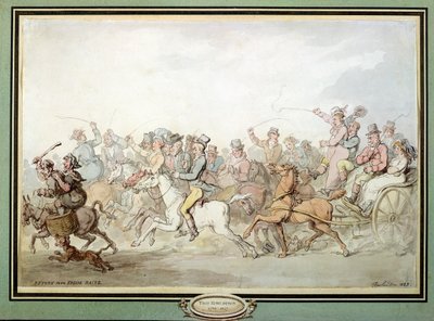 1823年从Epsom Races返回（笔，纸和笔在纸上） 作者 托马斯·罗兰森