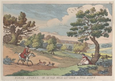Rural Sports, or an Old Mole Catcher in Full Scent, August 31, 1811., August 31, 1811. 作者 托马斯·罗兰森