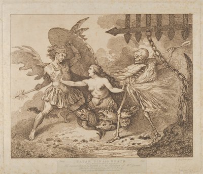 Satan, Sin and Death失乐园，第二册，1790年后。 作者 托马斯·罗兰森