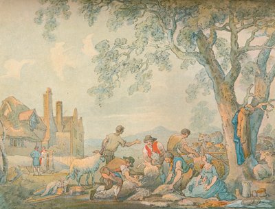 羊剪毛，c1776-1827，1906年 作者 托马斯·罗兰森