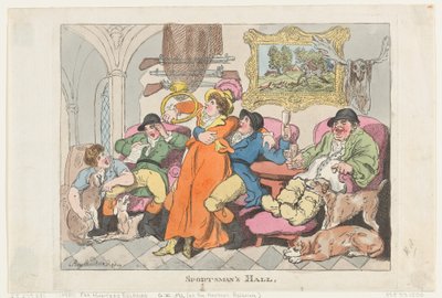 运动员大厅，或猎狐人放松，1812., 1812. 作者 托马斯·罗兰森