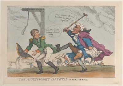 The Affectionate Farewell, or Kick for Kick, April 17, 1814., April 17, 1814. 作者 托马斯·罗兰森