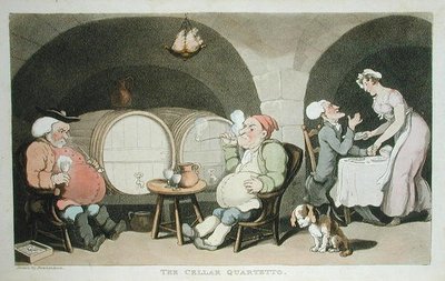 地窖四重奏，出自《Syntax博士寻找风景的旅行》，作者威廉-康伯，1812年出版（水印）。 作者 托马斯·罗兰森