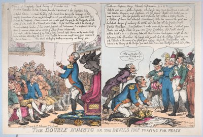 The Double Humbug or the Devils Imp Praying for Peace, January 1, 1814., January 1, 1814. 作者 托马斯·罗兰森