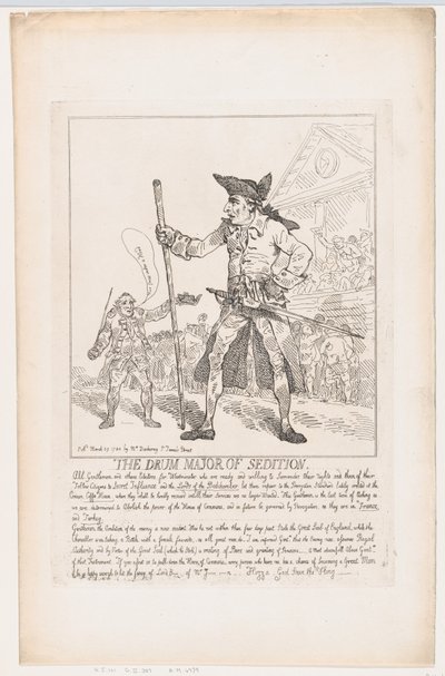 The Drum Major of Sedition, March 29, 1784., 1784年3月29日。 作者 托马斯·罗兰森
