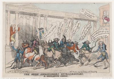 The Irish Ambassadors Extraordinary, A Gallante Show, March 7, 1789. ，1789年3月7日。 作者 托马斯·罗兰森
