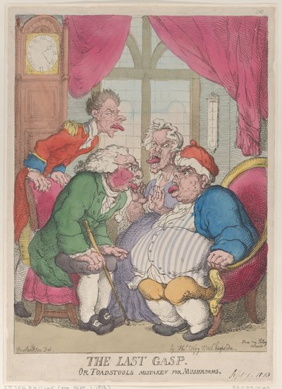 The Last Gasp, or Toadstools Mistaken for Mushrooms, September 1, 1813., September 1, 1813. 作者 托马斯·罗兰森