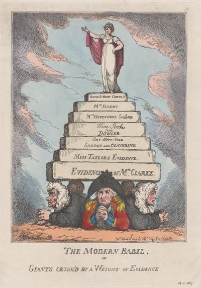 The Modern Babel, or Giants Crushed by a Weight of Evidence, April 11, 1809。 作者 托马斯·罗兰森