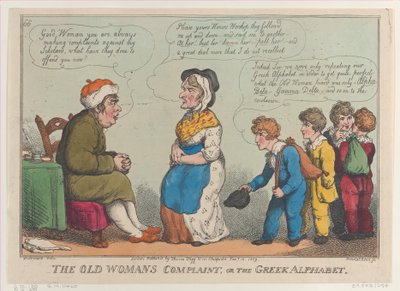 The Old Womans Complaint, or the Greek Alphabet, January 15, 1809., January 15, 1809. 作者 托马斯·罗兰森