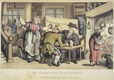 奥利弗-戈德史密斯（Oliver Goldsmith）《韦克菲尔德的牧师》中的 "听到奥利维亚消息的骂人者"。 作者 托马斯·罗兰森