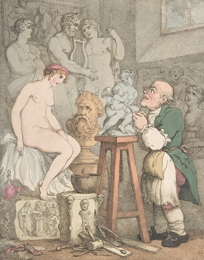 雕塑家[学院的准备工作，老约瑟夫-诺尔肯斯和他的维纳斯]，约1800年，约1800年。 作者 托马斯·罗兰森