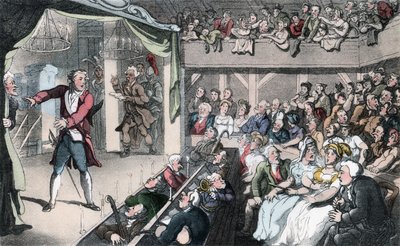 舞台，来自&39;Wakefield的牧师&39;的插图，由Oliver Goldsmith，酒吧。阿克曼，1817年（手工彩色） 作者 托马斯·罗兰森