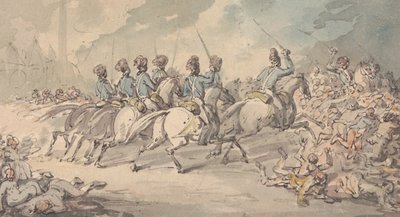 “1795 年 6 月 13 日，萨里奋战队驱散了圣乔治球场的骚乱者” 作者 托马斯·罗兰森